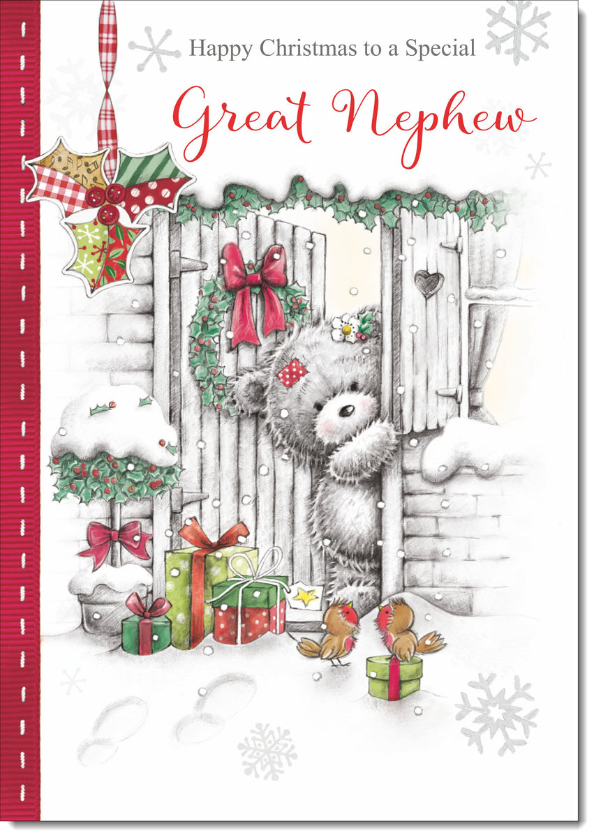 Weihnachtskarte „Happy First Christmas As Grandparents“ – Premium-Leinenkarton, 210x148 Mm, Mit Umschlag