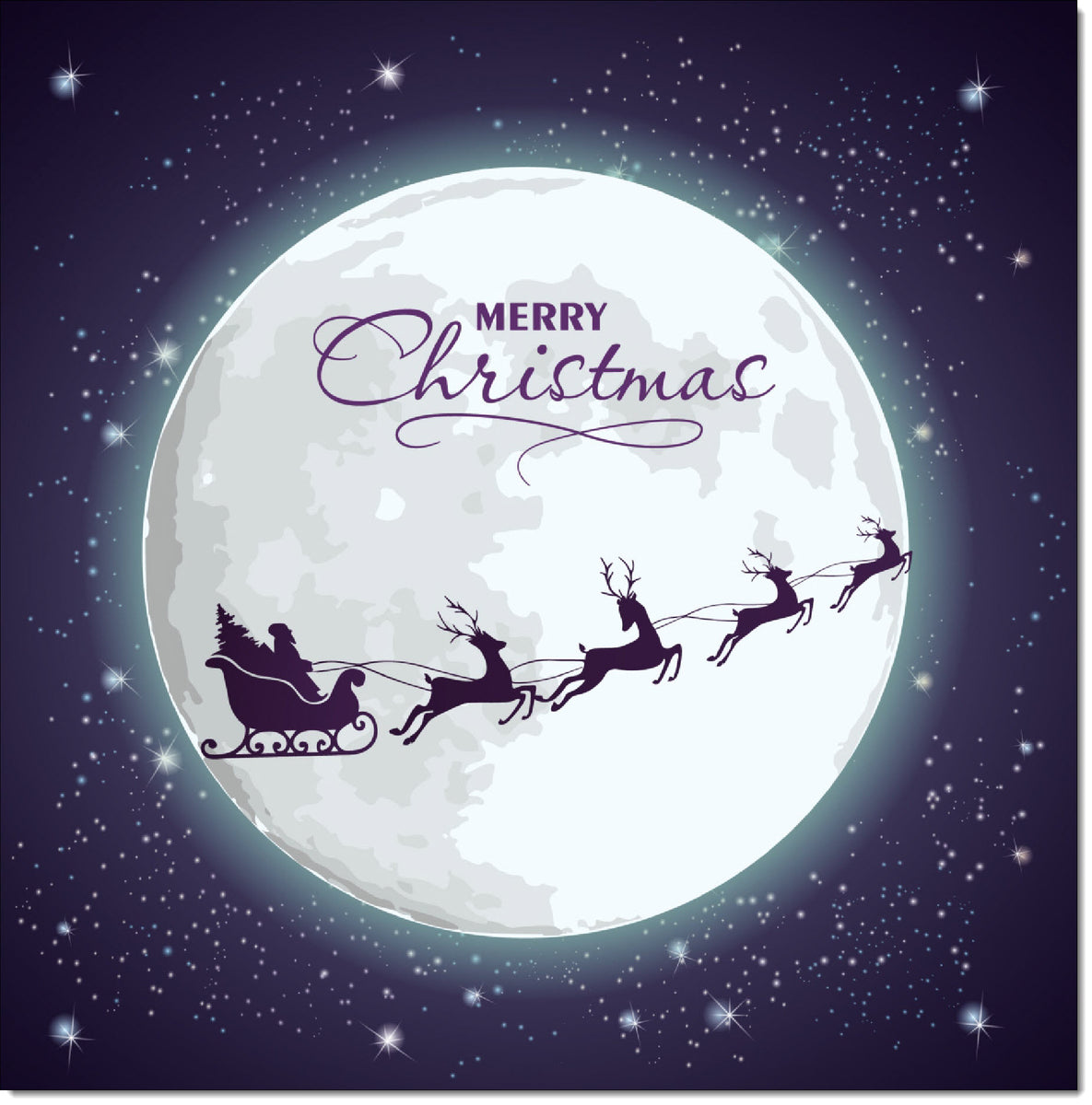 Pack of 10 Square Charity Christmas Cards Santas Sleigh – doodlecards