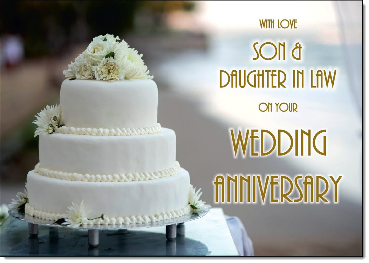 Son and Daughter in Law Wedding Anniversary Card – doodlecards