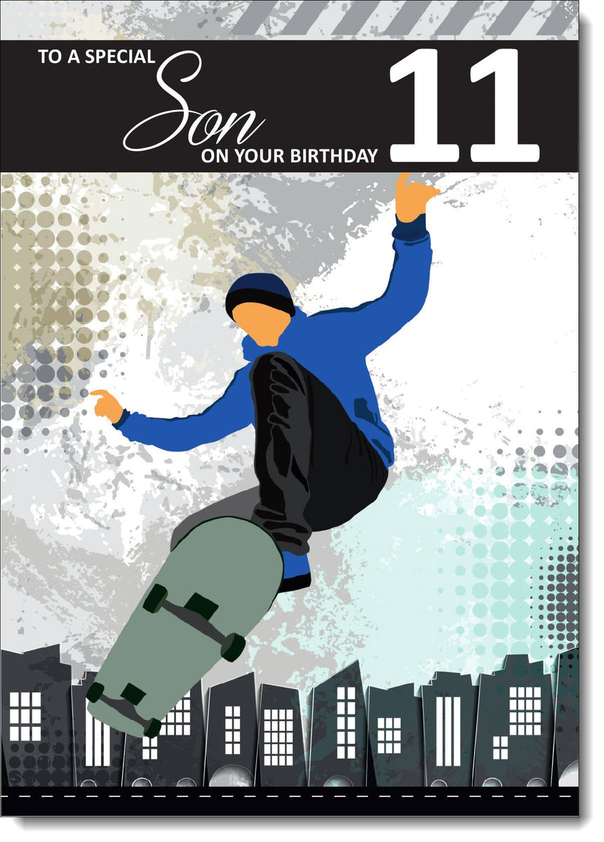 Son 11th Birthday Card Age 11 Doodlecards son-11th-birthday-card-age-11-doodlecards