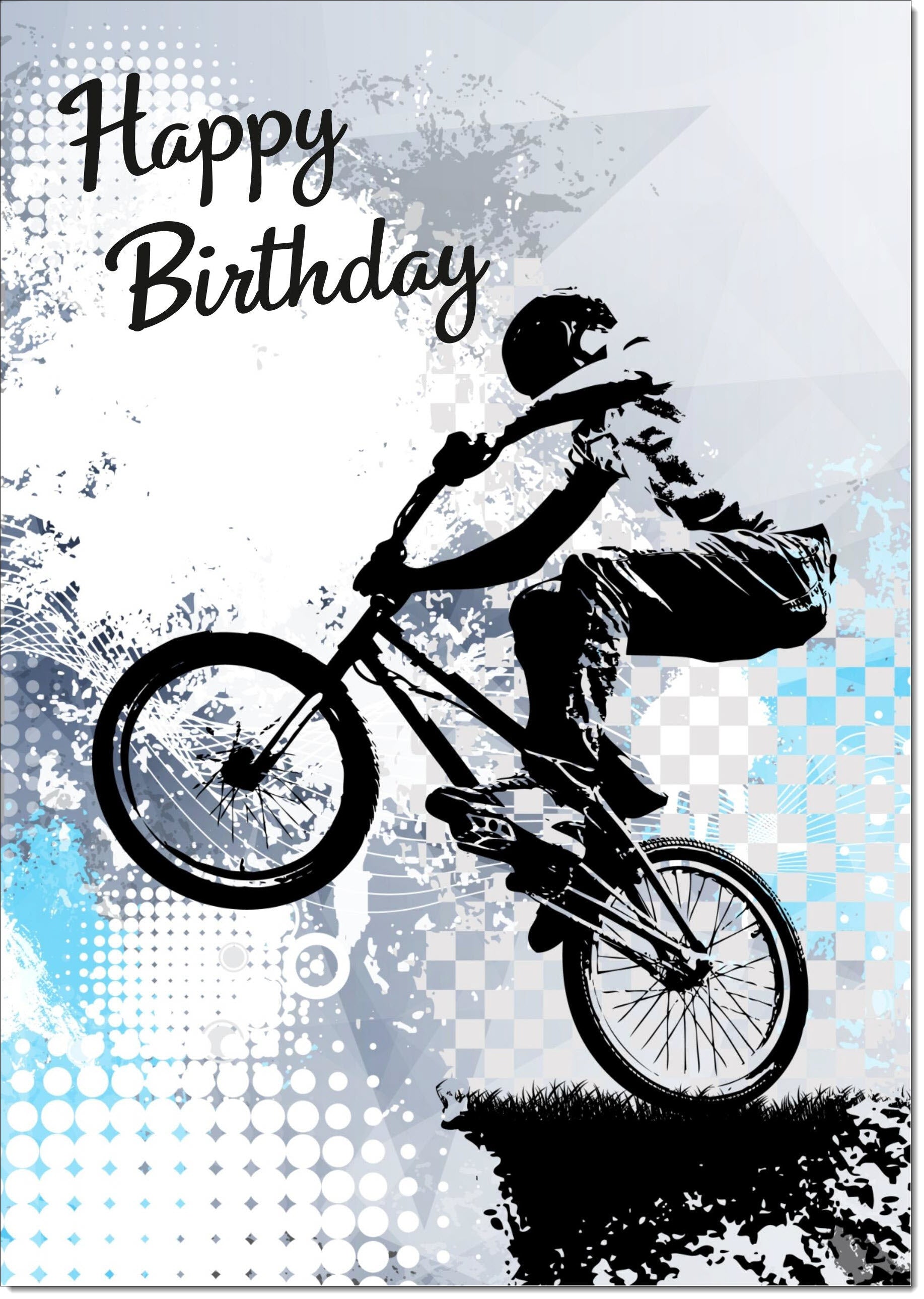 happy birthday mountainbike Happy Birthday Card BMX Bike – doodlecards