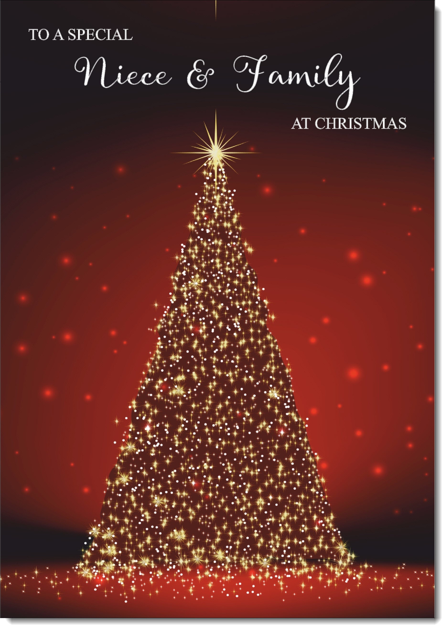 Wonderful Niece Christmas Tree Pink Photo Personalized Christmas Card
