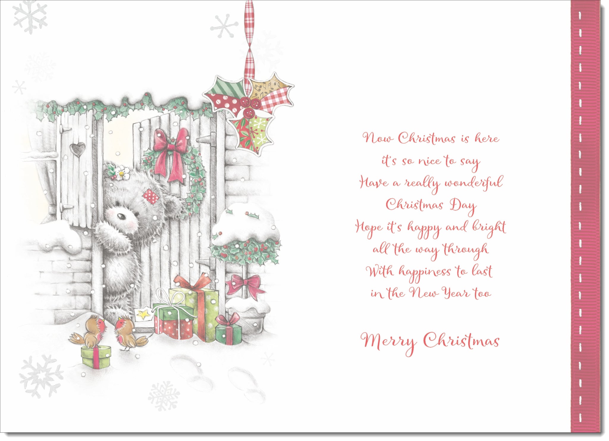 Cute Traditional Christmas Card For Granddaughter – 9x6 Folded Card With Envelope (UK Made)