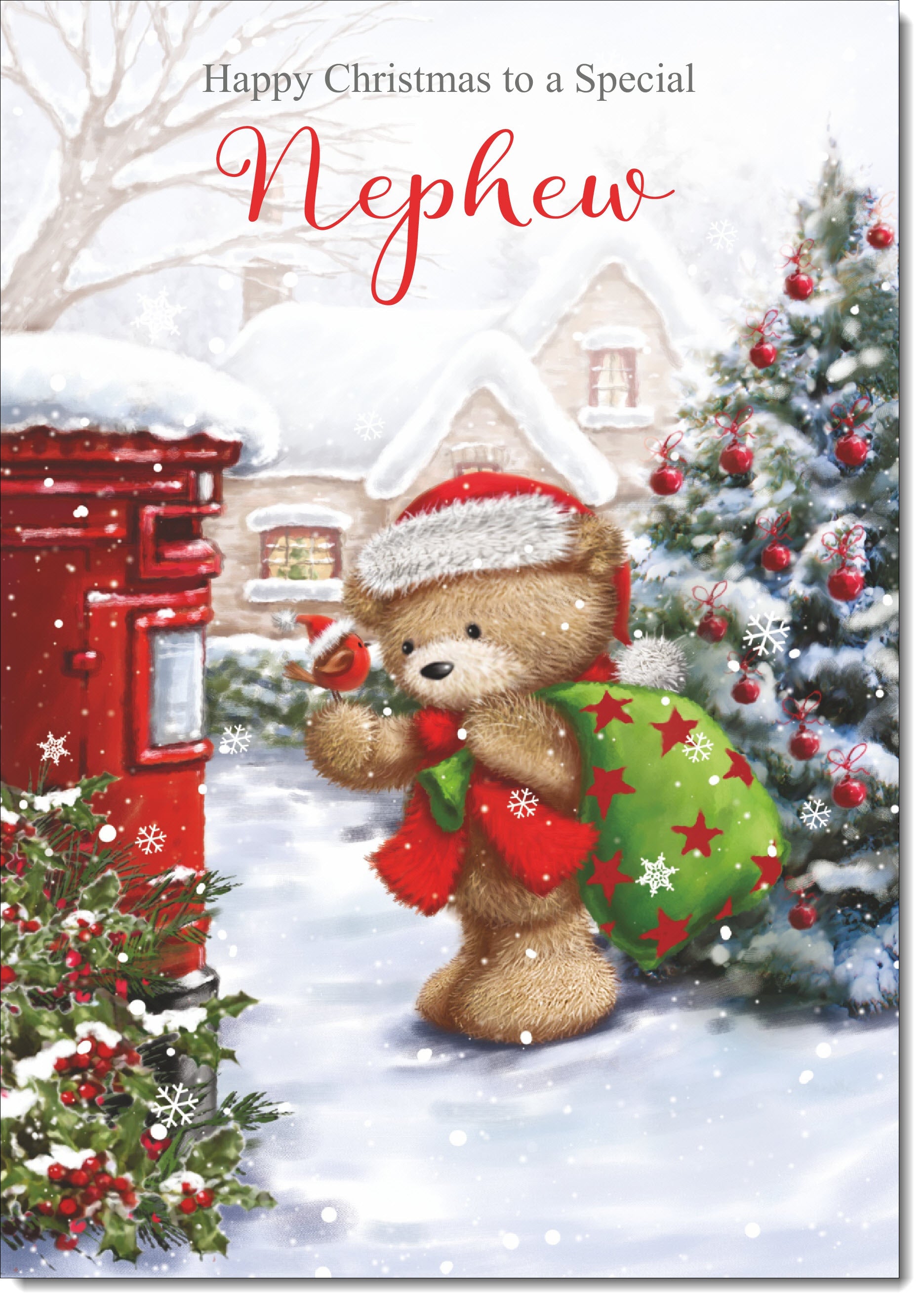 Second Ave Biglietto Auguri Natale Invernale Per Nipote (Great Nephew), Con Busta, Carta Di Lino 350g/m², 210x148 Mm - 4