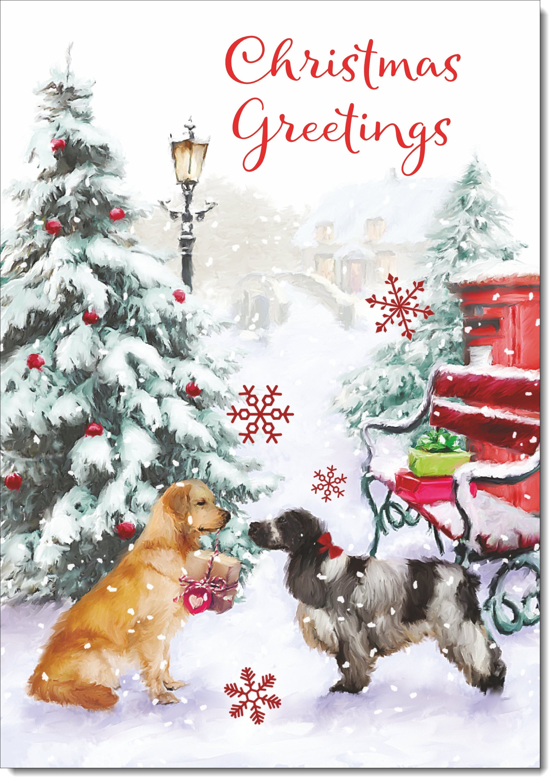Golden Retriever Dog Christmas Card Design, Golden Retriever Image