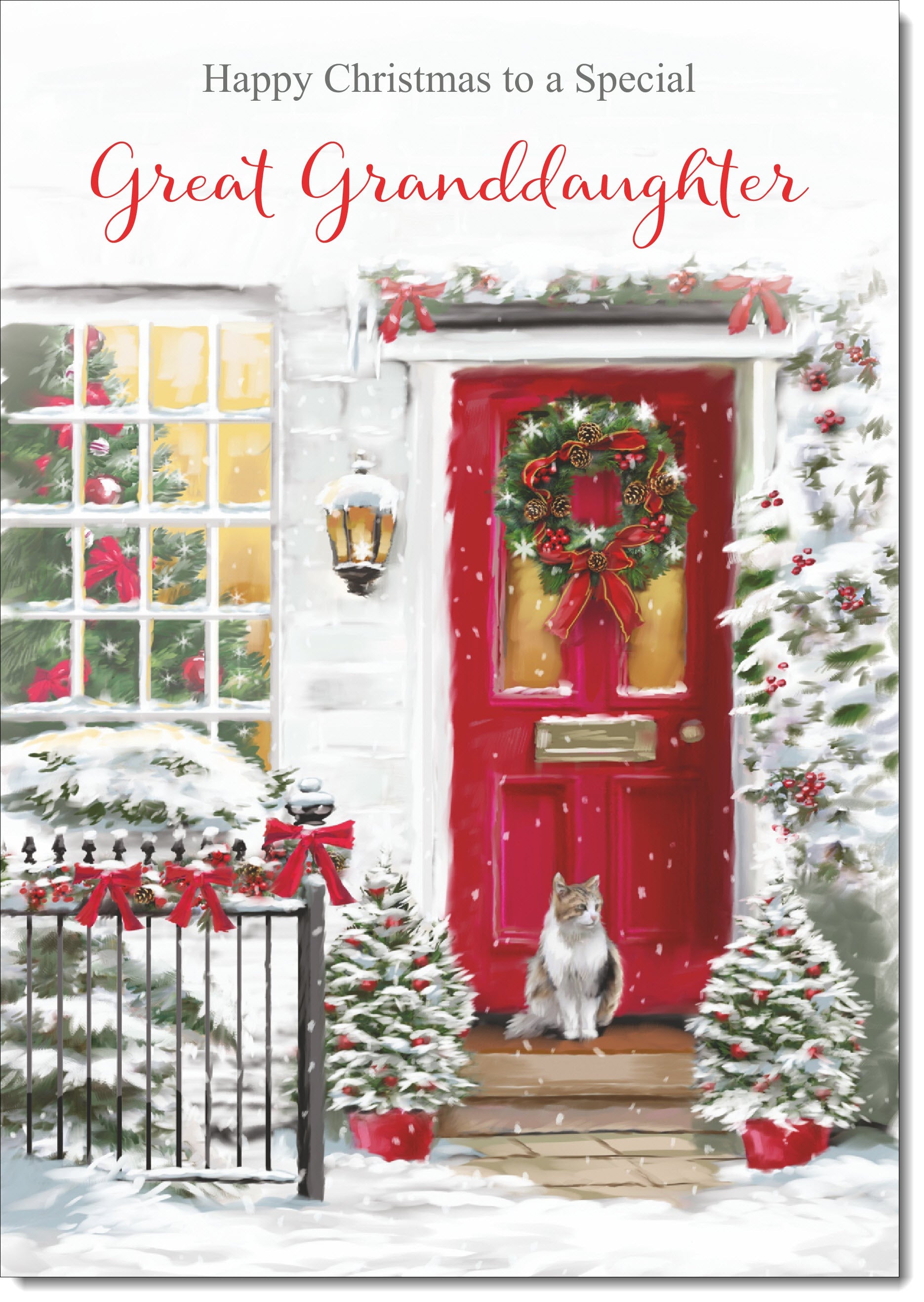 Second Ave Weihnachtsgrußkarte 'Great Granddaughter' – Winterbriefkasten-Motiv, 210x148 Mm, Mit Umschlag