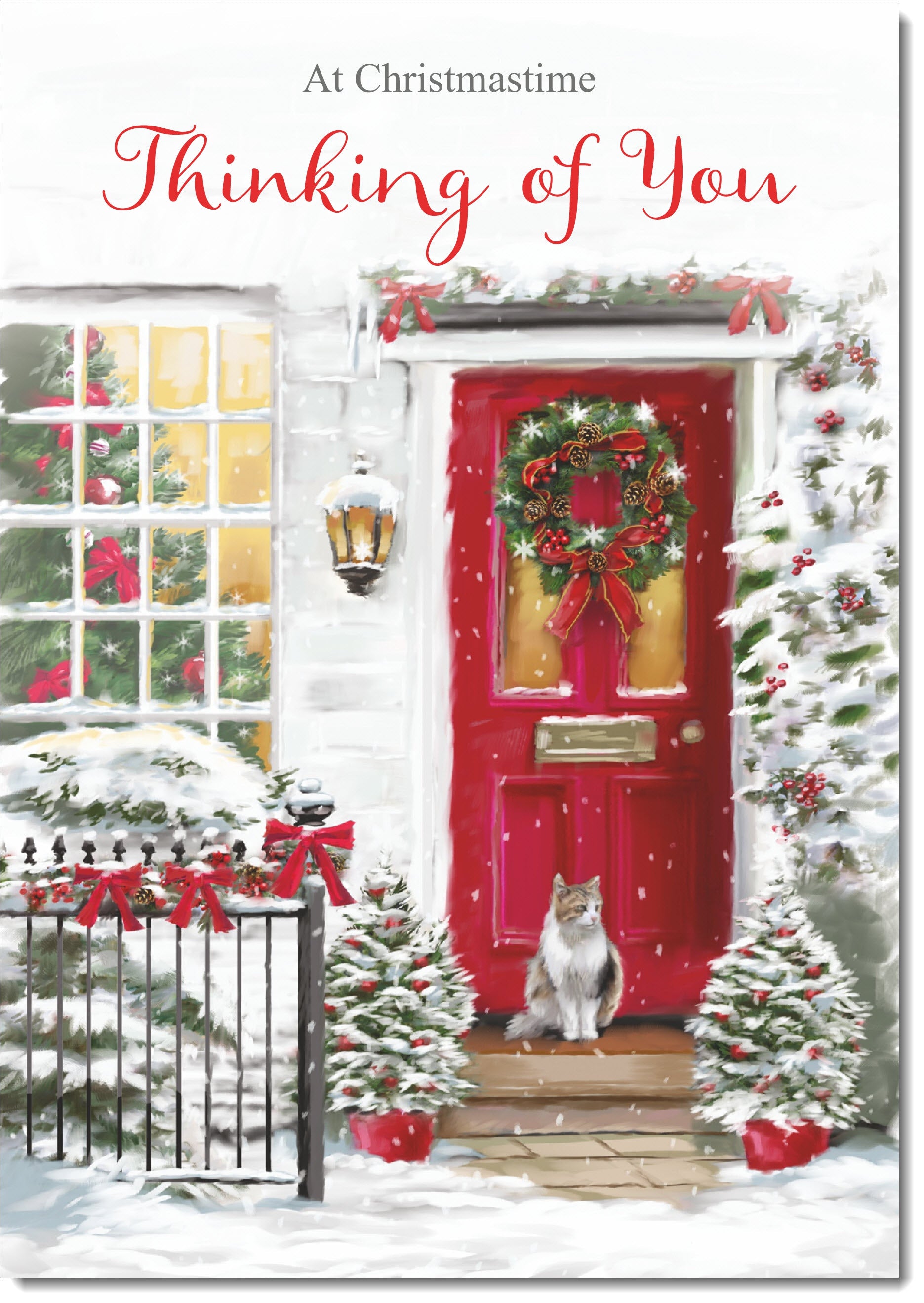 Paper House Biglietto Di Auguri 'Thinking Of You At Christmas Time' - Artistico Con Lamina D'Oro, 12,7x17,8 Cm
