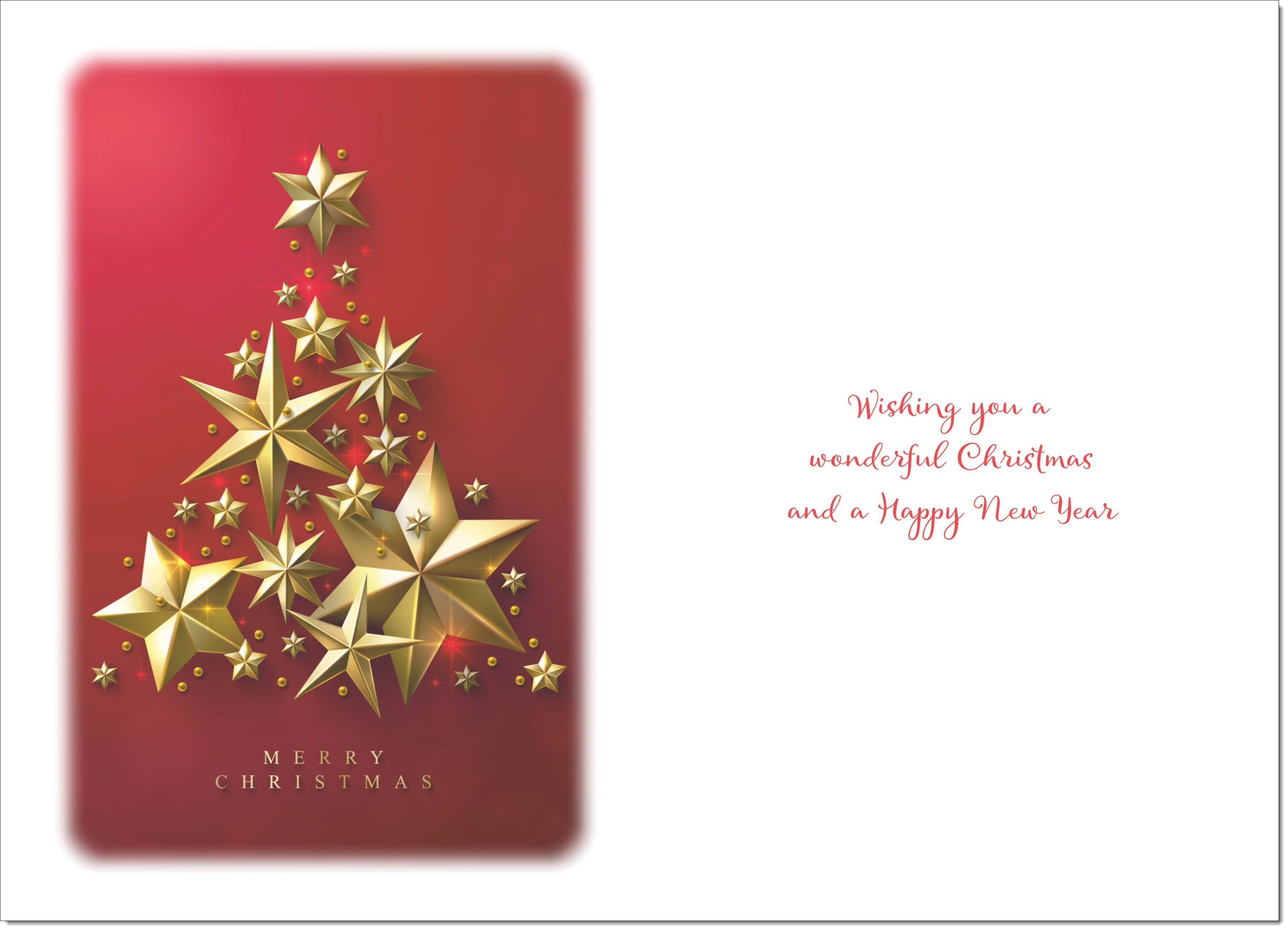 Red Wine & Mince Pies Design | Gold Foil Stars & Snowflakes