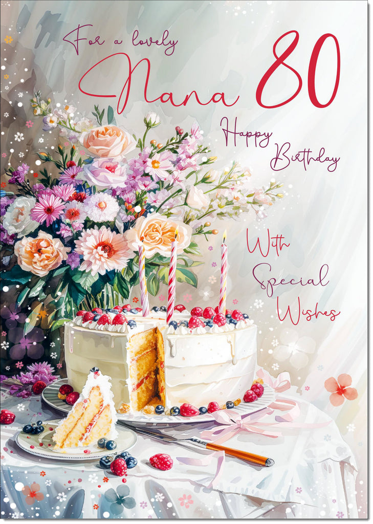 Sottobicchiere Rigido Lucido Happy 80th Birthday Con Scritta Nana