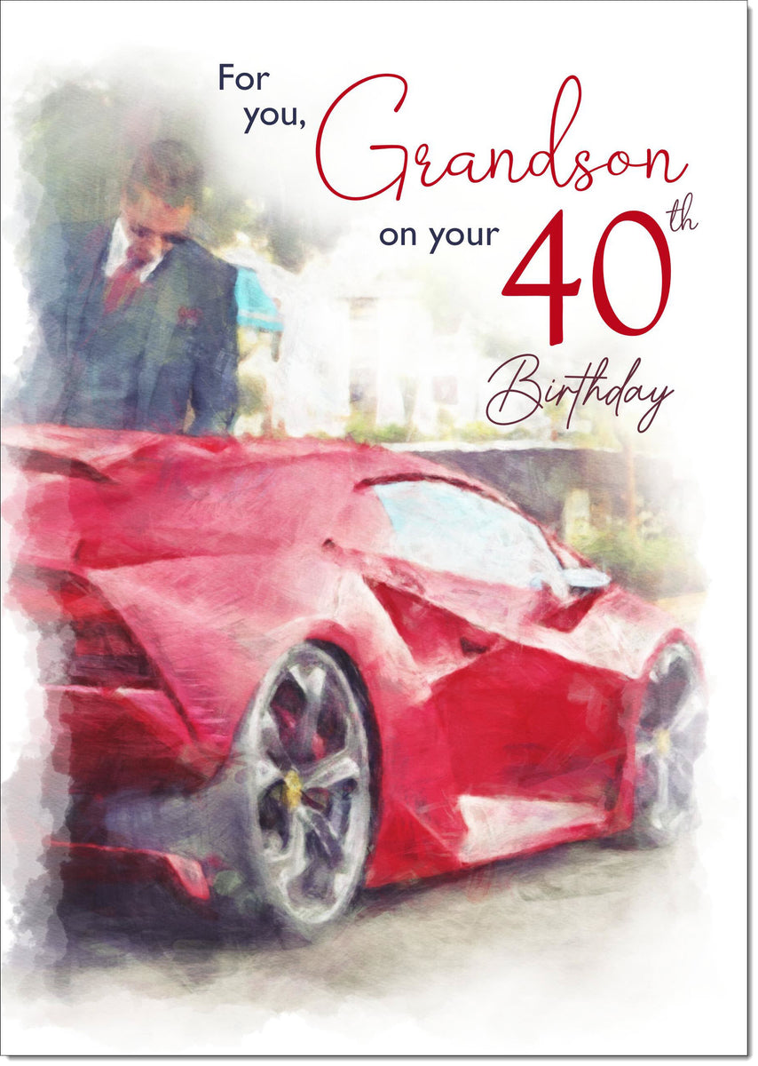 Grandson 40th Birthday Card Age 40 Gardening