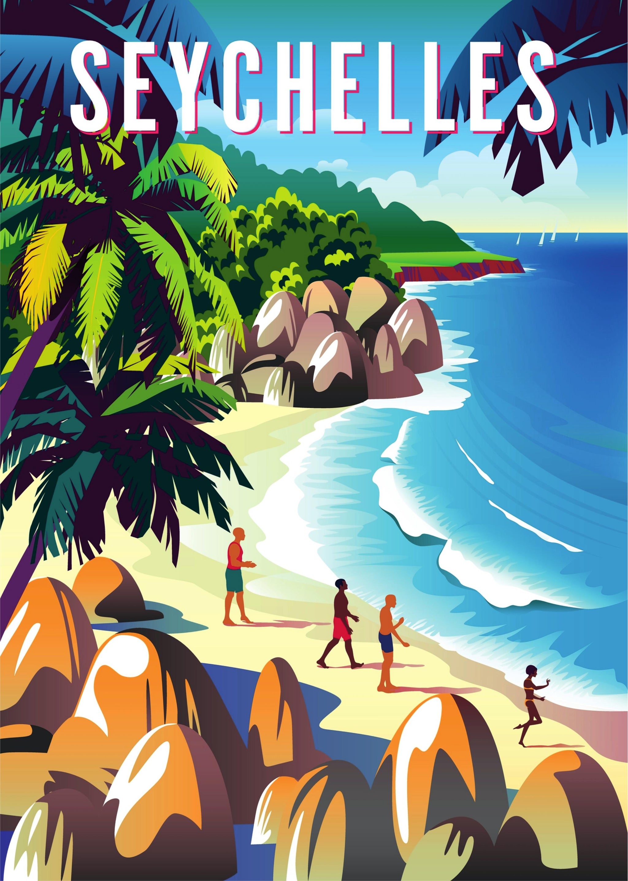 Gallery Arts Set of 9 Size Retro Travel Set 4 Wall Art Posters