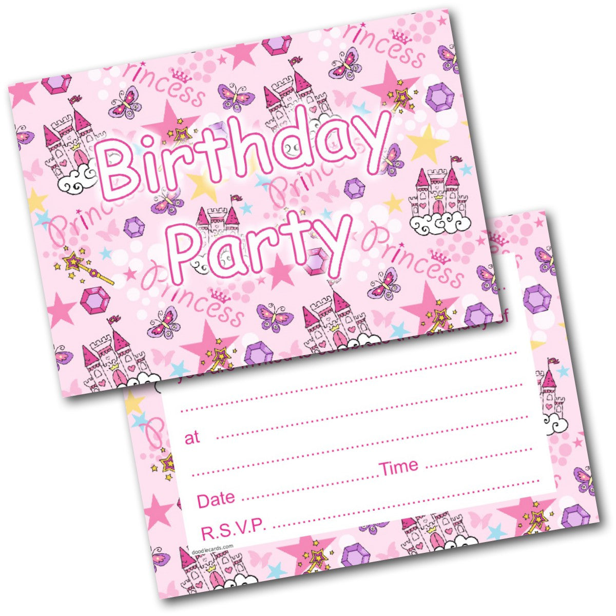 Birthday Party Invitations Princess Pack of 20 Invites & Envelopes ...