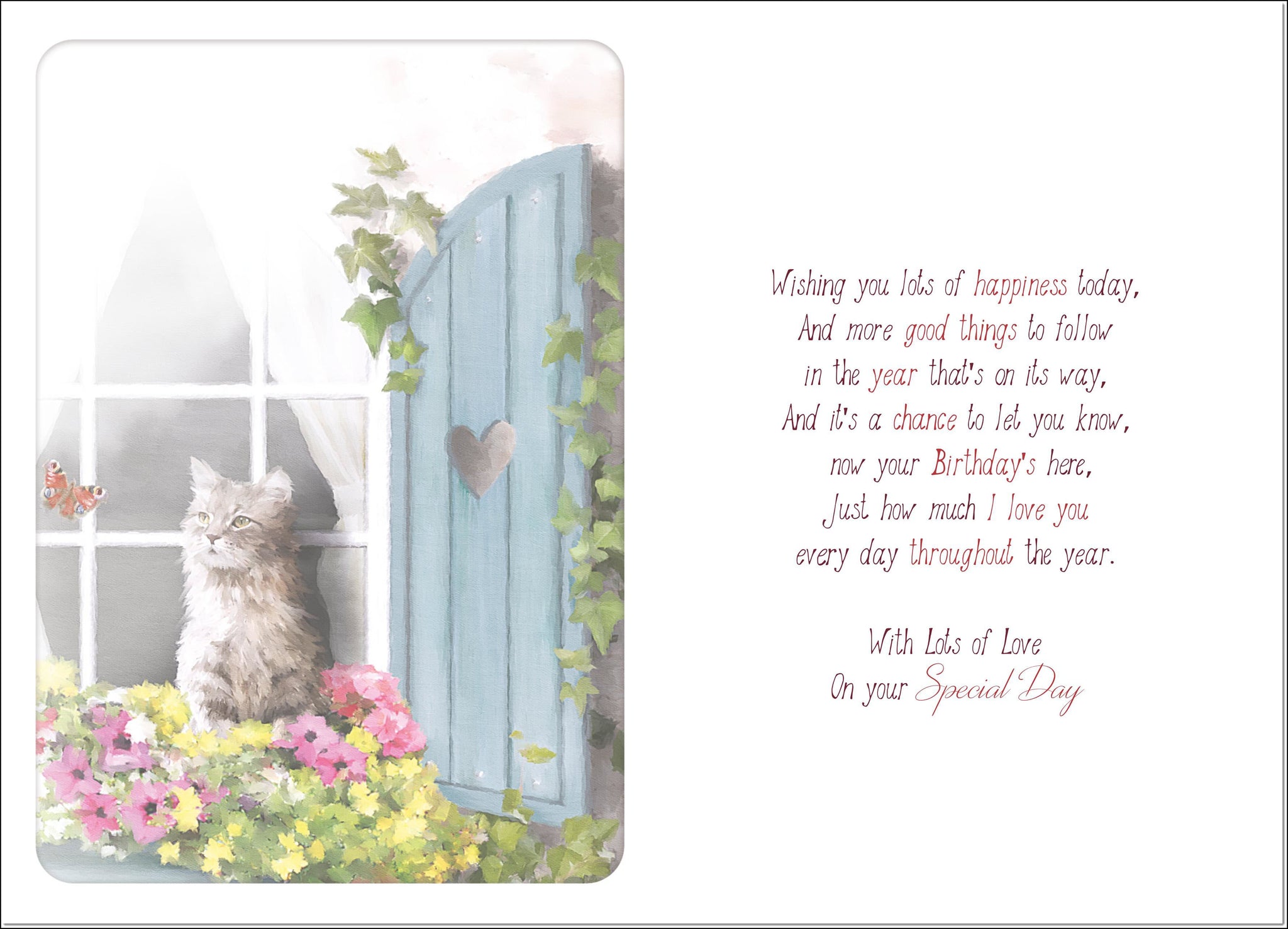 Blue Eyed Sun 4th Birthday Card - Happy Birthday - Hand Finished With Jewels