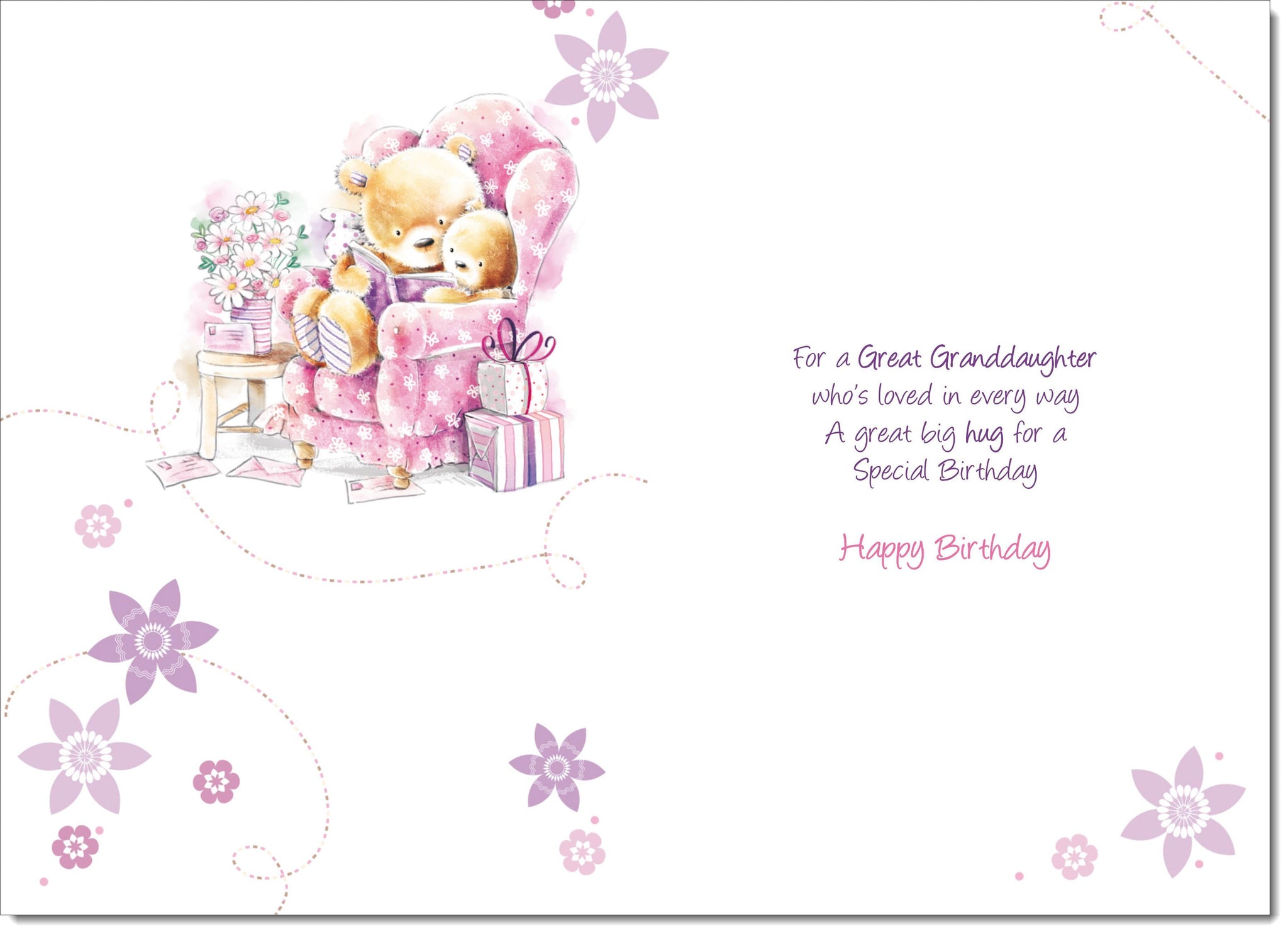 Doodlecards Great Granddaughter 3rd Birthday Card - Medium Size - View #7