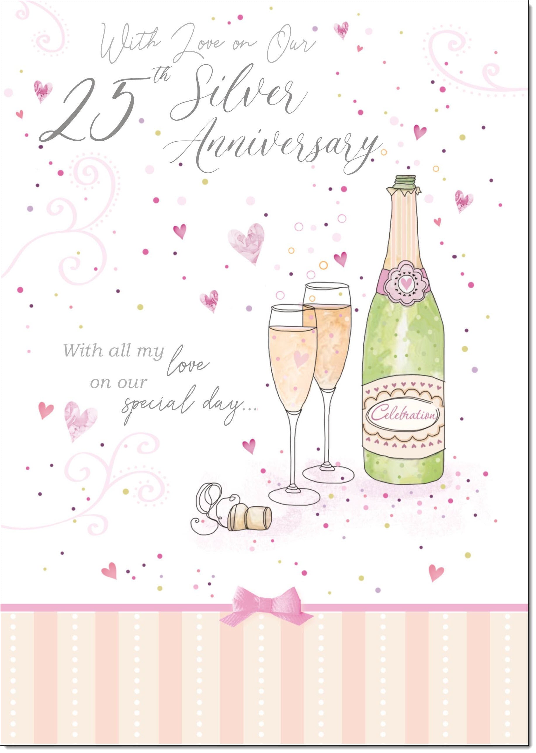 Camden Graphics 25th Silver Wedding Anniversary Greeting Card – UKG Brand, Special Occasion