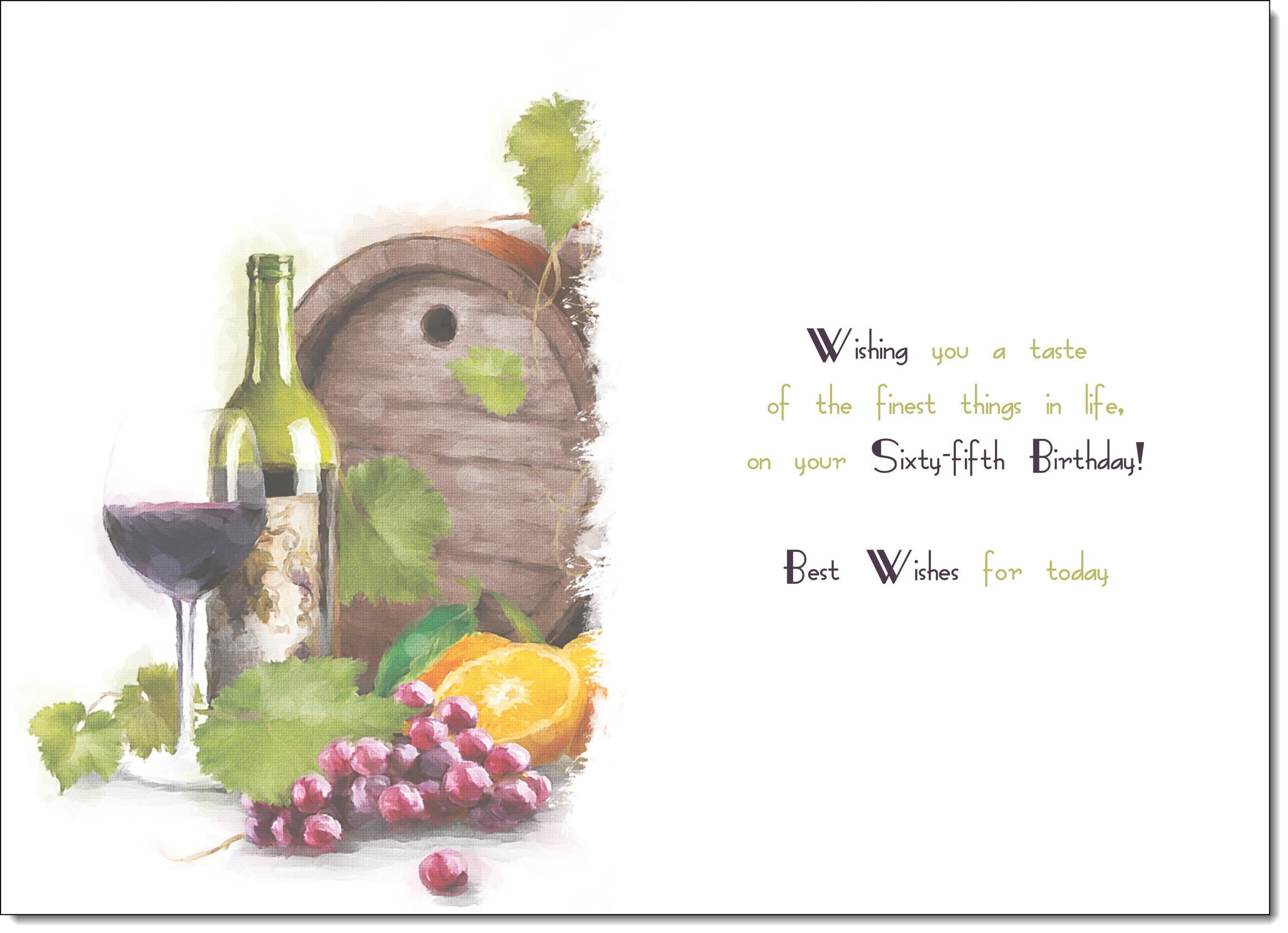 White Cotton Cards Handgefertigte Geburtstagskarte – „Happy Birthday It's Time To Drink Wine!“, 16x16 Cm, Mit Umschlag